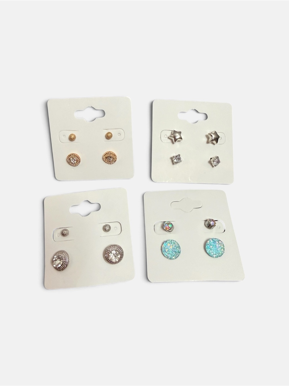 Assorted Women’s Stud Earring Sets - Turquoise, Silver, and Gold